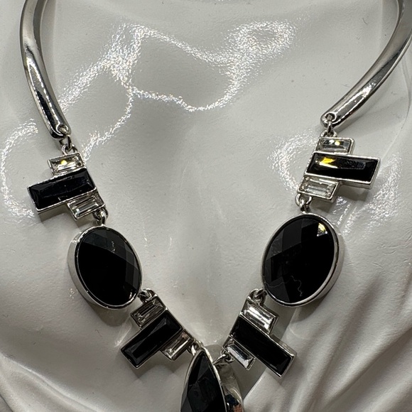 White House Black Market Silver Necklace with Dark Accents - Picture 3 of 5